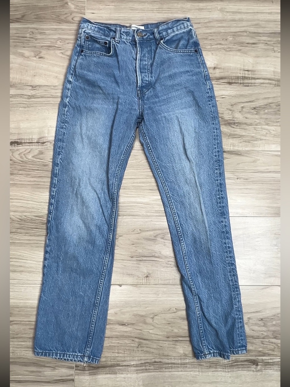 Reformation Cynthia High Rise Relax Jeans in Mykonos Blue Size 26